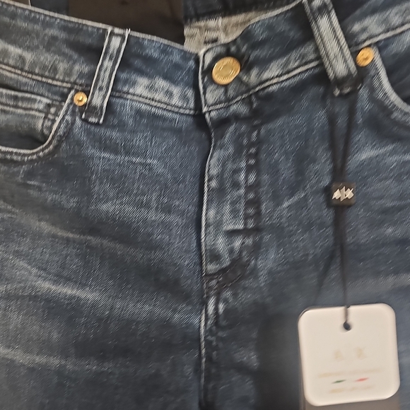 Women's Mid Rise Super Skinny Dark Blue Jeans - Picture 4 of 7